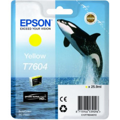 Epson T7604 Original Yellow Ink Cartridge  C13T76044010 (25.9 ML.) - for SC-P600 